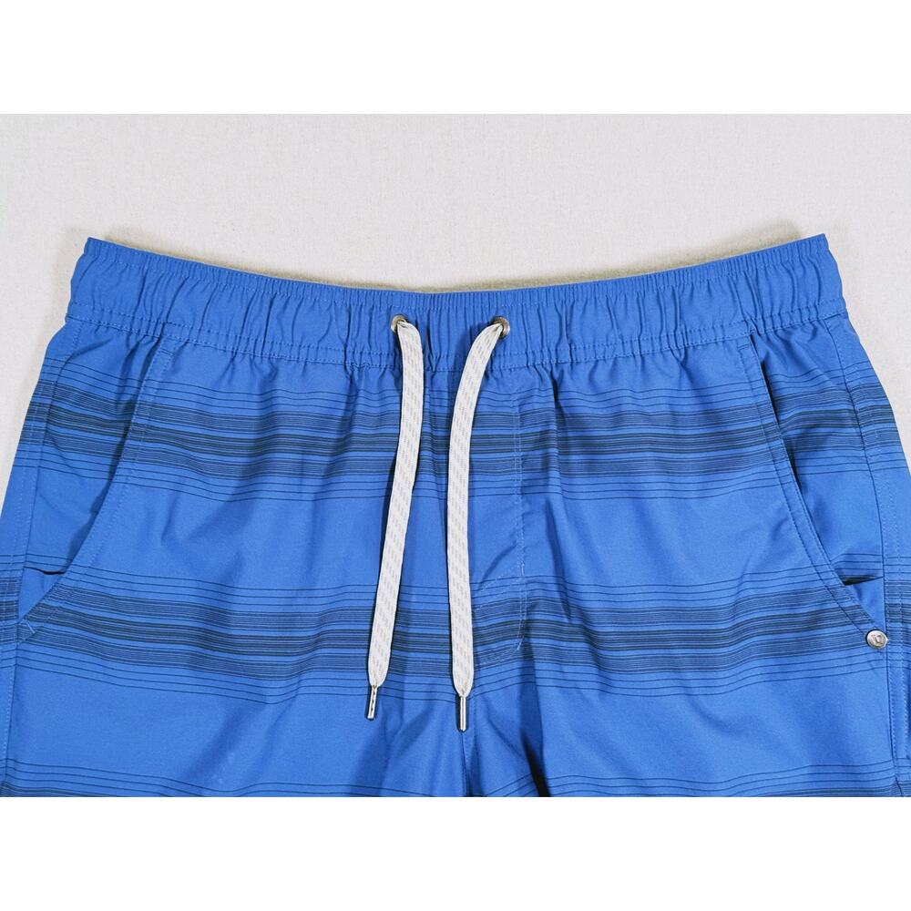 Vuori Mens Kore Short Lined 7" Size Medium Sea Gradient Stripe Blue Athletic Gym - Picture 8 of 11
